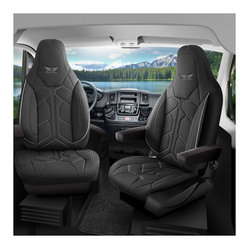Bild von Sitzbezüge passend für Bravia Mobil Wohnmobil Caravan in Schwarz Grau Pilot 1.1