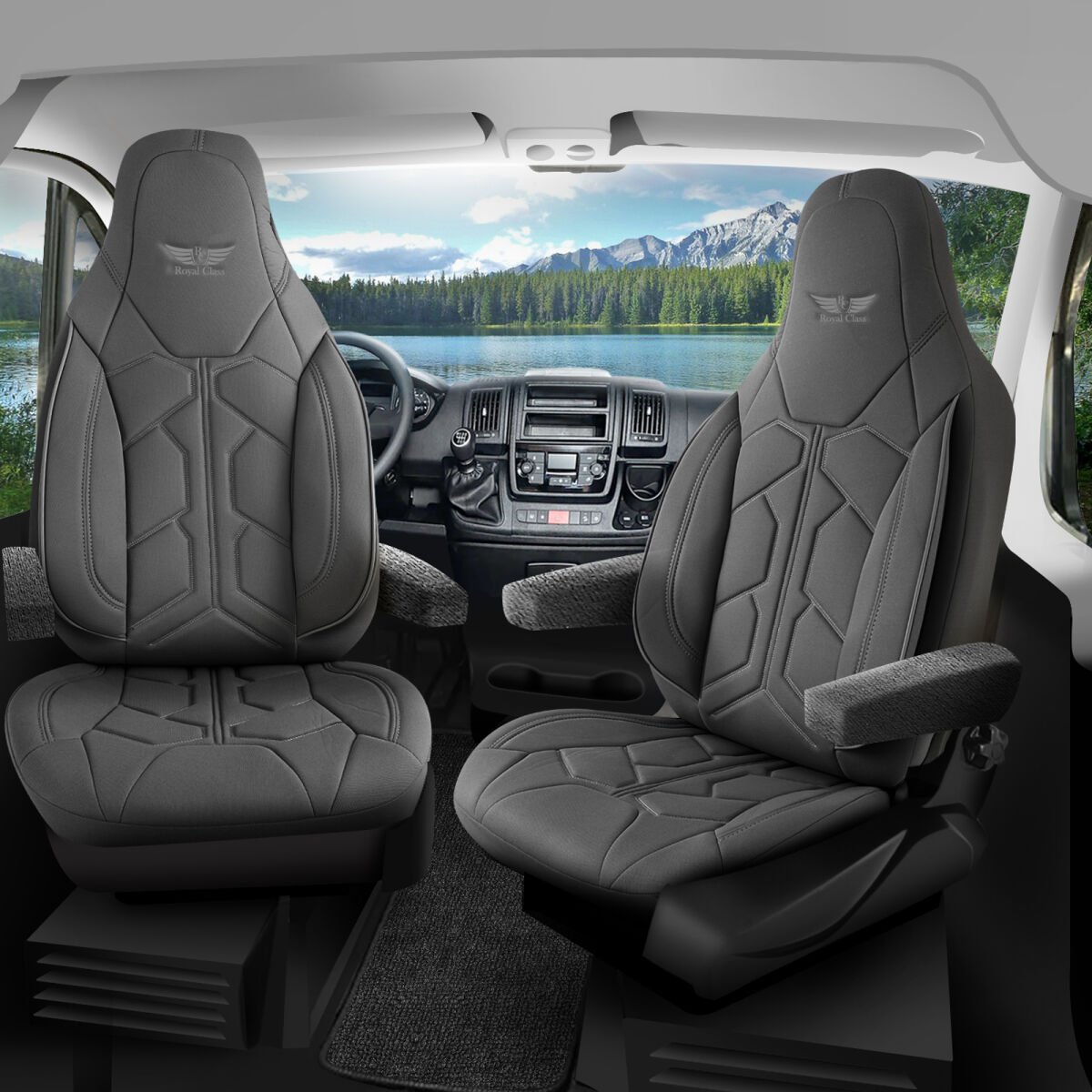 Bild von Sitzbezüge passend für Custom-Bus Wohnmobil Caravan in Grau Pilot 1.4