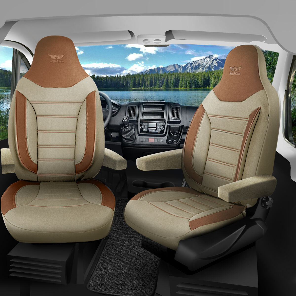 Bild von Sitzbezüge passend für Joko Wohnmobil Caravan in Beige Braun Pilot 4.9