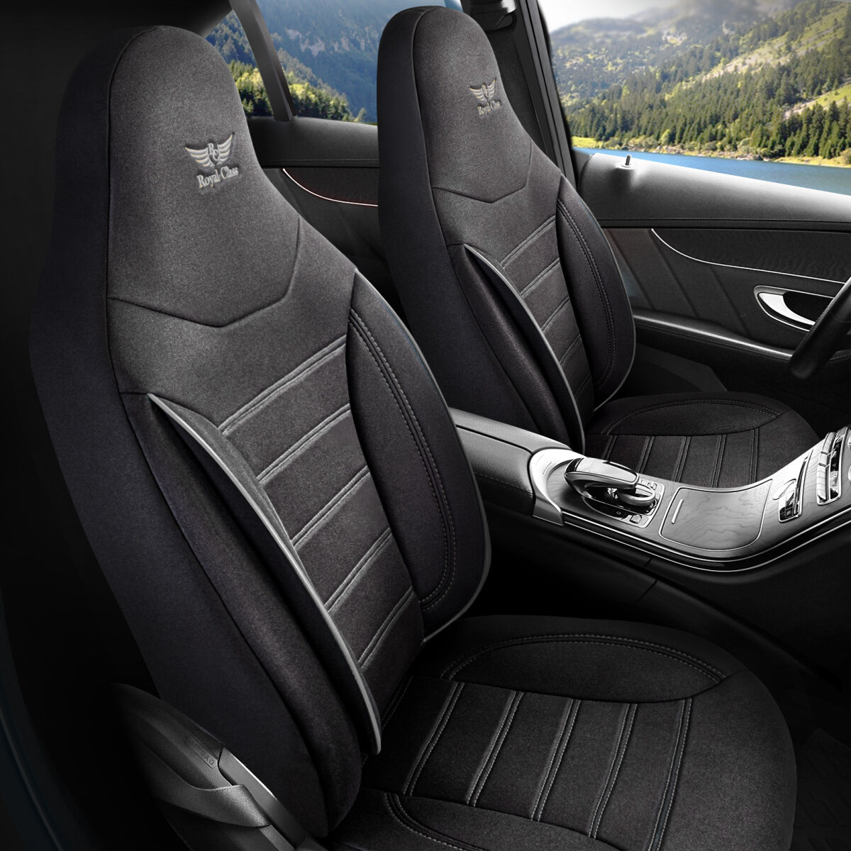 Bild von Sitzbezüge passend für Opel Mokka in Schwarzgrau Pilot 4.1