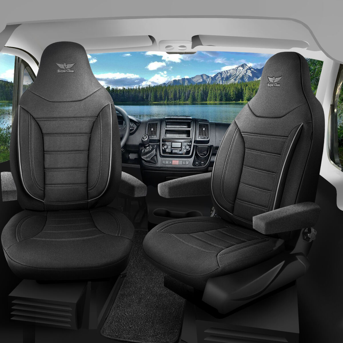 Bild von Sitzbezüge passend für Köhler Wohnmobil Caravan in Schwarzgrau Pilot 4.1