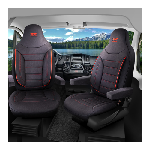 Bild von Sitzbezüge für Wingamm Wohnmobil Caravan in Schwarz-Rot von RC Royal Class