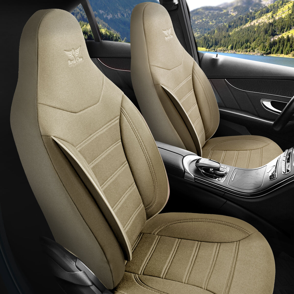 Bild von Sitzbezüge passend für Mitsubishi Pajero in Beige Pilot 4.3
