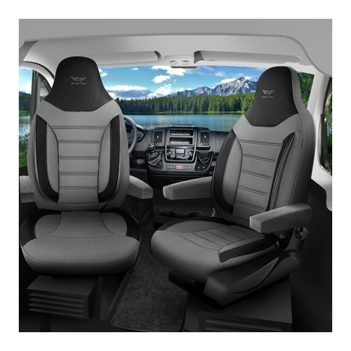 Bild von Sitzbezüge passend für WSR Wohnmobil Caravan in Grau Schwarz Pilot 4.6
