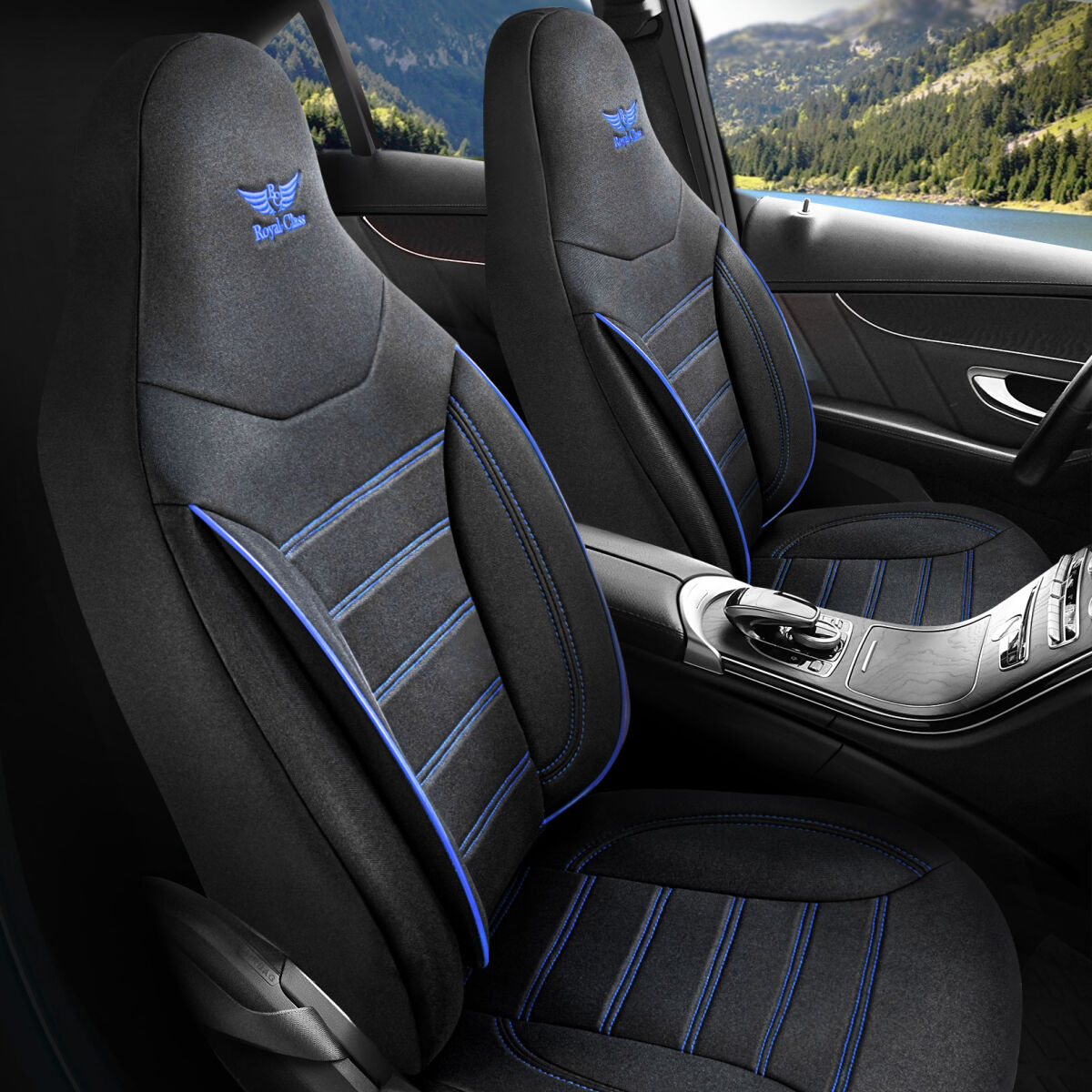 Bild von Sitzbezüge passend für Kia Ceed in Schwarz Blau Pilot 4.7