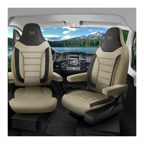 Bild von Sitzbezüge für TLS Wohnmobil Caravan in Beige Schwarz Pilot 4.8