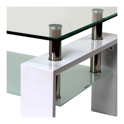 Bild von Wohnzimmertisch mit Glasplatte und Vierfußgestell