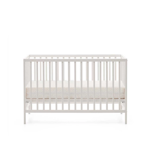 Bild von Babygitterbett weiß aus Buche Massivholz – 123 cm tief, 65 cm breit