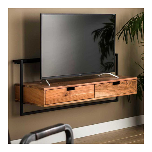 Bild von Wand Fernsehboard aus Akazie Massivholz Metall