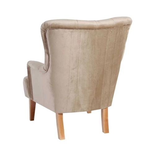 Bild von Sessel Samtvelours Beige im Vintage Look
