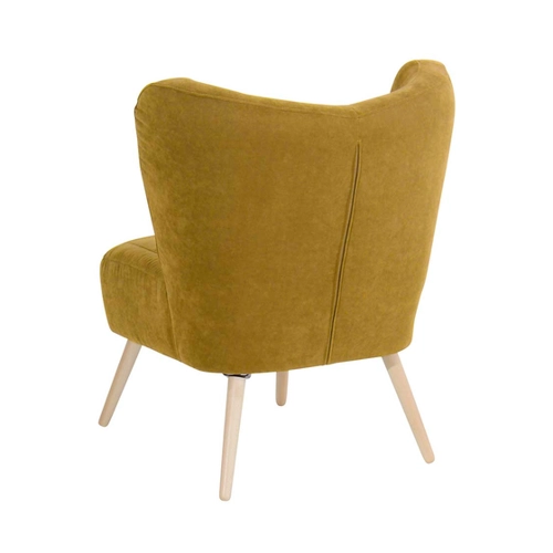 Bild von Gelber Stoff Sessel im Retrostil – Komfort und Eleganz vereint