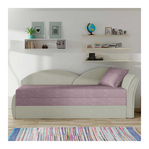 Bild von Schlafsofa Liegesofa in Altrosa und Hellgrau – Komfort und Stil vereint