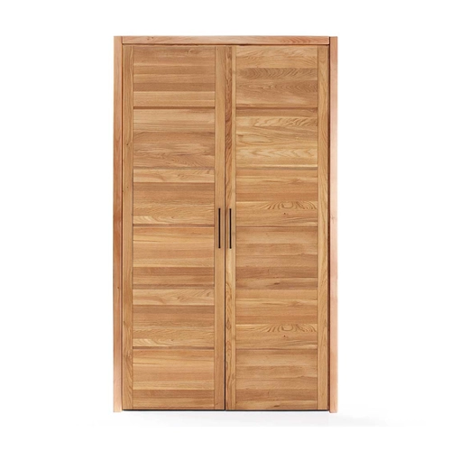 Bild von 2türiger Massivholzschrank aus Wildeiche mit Metallgriffen