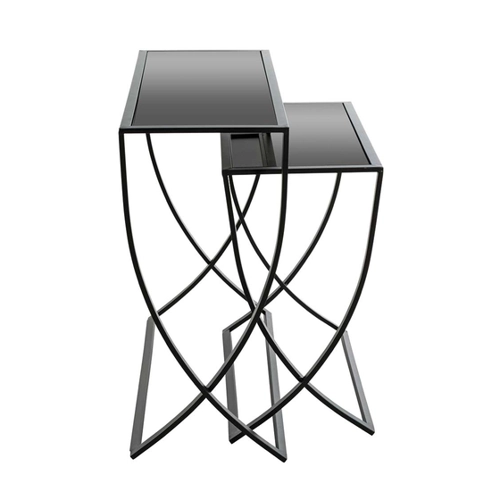Bild von Konsolentisch Set aus Sicherheitsglas Metall (zweiteilig)