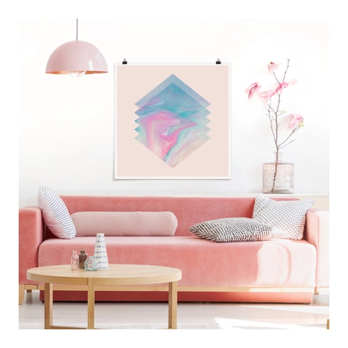 Bild von Poster Pinkes Wasser Marmor – Hochwertiger Galerieprint für Ihre Wände