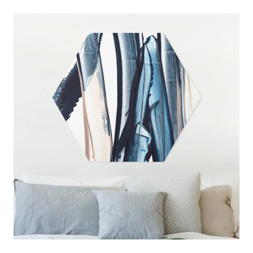 Bild von Hexagon-Forexbild Blau und Beige Streifen