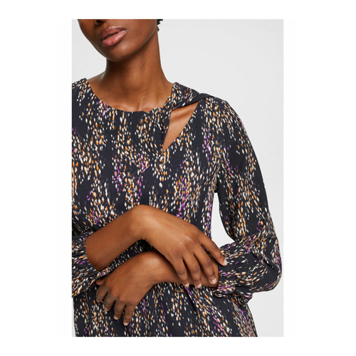 Bild von ESPRIT Minikleid mit Muster und Cut-Out – Schwarz