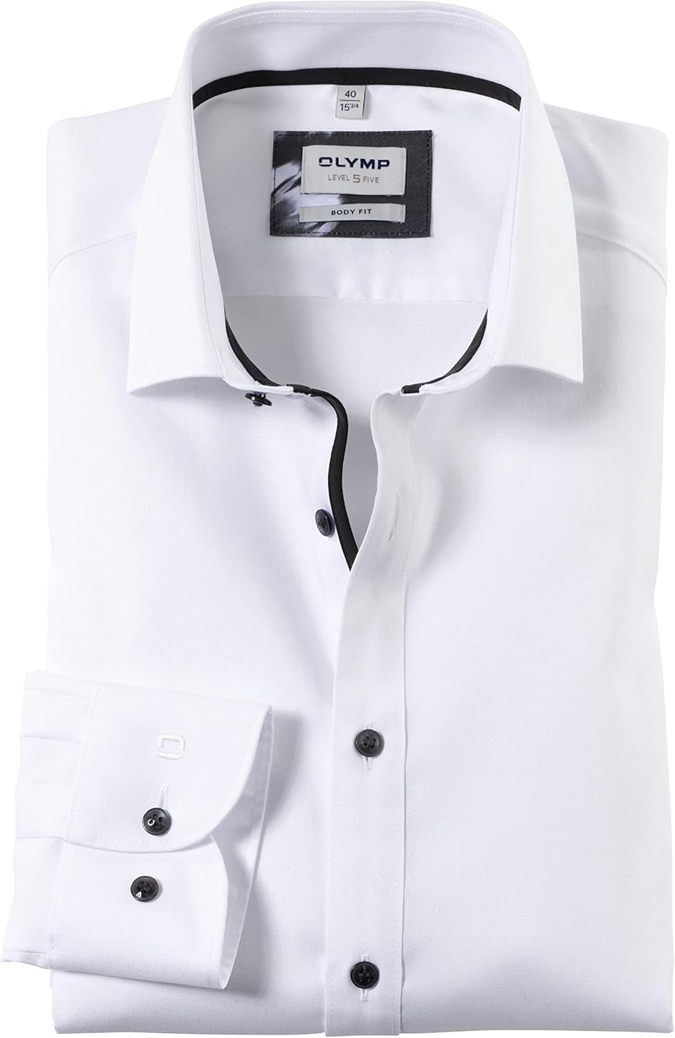 Bild von OLYMP Herren Businesshemd Langarm Level Five,Einfarbig,Body fit,Modern Kent,Weiss 00,46