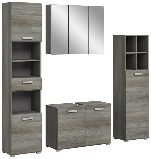 Bild von Badkombination ¦ grau ¦ Maße (cm): B: 190 H: 185 T: 37 Badezimmer > Komplett-Badkombinationen - Sconto