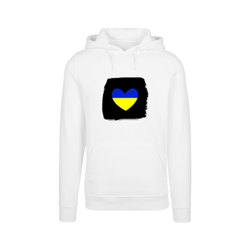 Bild von Merchcode Peace Brush Heart White Heavy Hoody für Herren - S