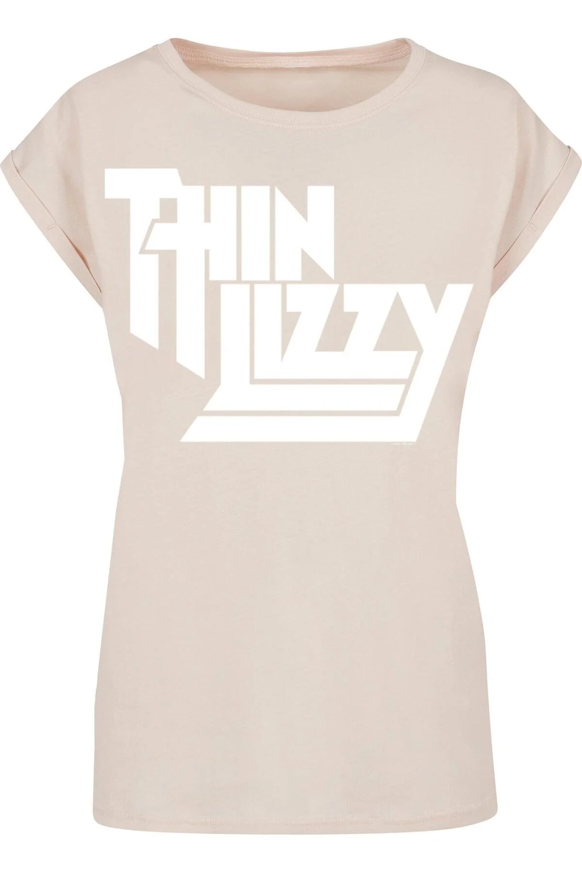 Bild von Merchcode Ladies Thin Lizzy Tl Stacked Logo Weißes T-shirt Mit Verlängerten Schultern für Damen - 3XL