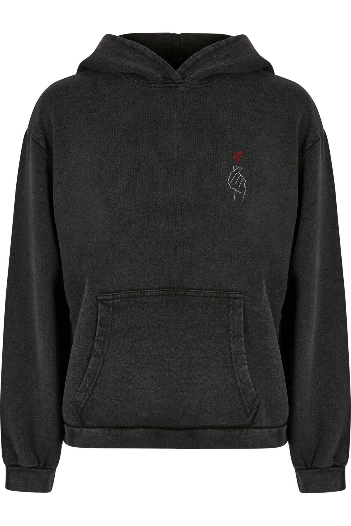 Bild von Merchcode Übergroßer Kapuzenpullover „k Heart“ Mit Acid-wash für Damen - XL