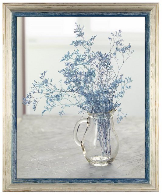 Bild von myposterframe Einzelrahmen Artemis Echtholz zweifarbig, (1 Stück), 36x49 cm, Blau Weiß Vintage, Echtholz