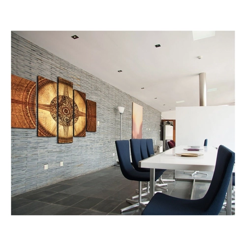 Bild von Sinus Art Leinwandbild Wandbild Skulptur Abstrakt 357 5-teilig