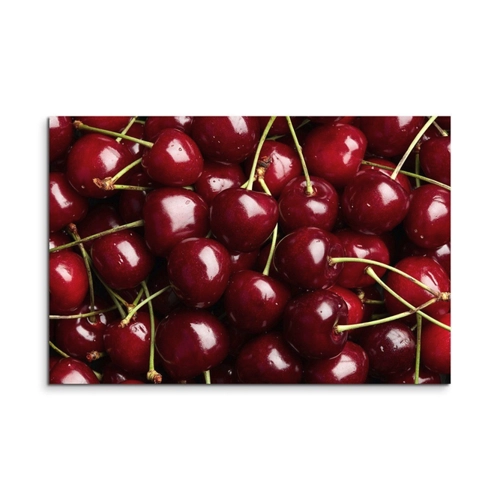 Bild von Sinus Art Leinwandbild – Rote Kirschen auf Leinwand