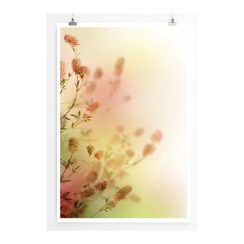 Bild von Sinus Art Poster 60x90cm Digitale Grafik Poster Zarte Blüten im Nebel