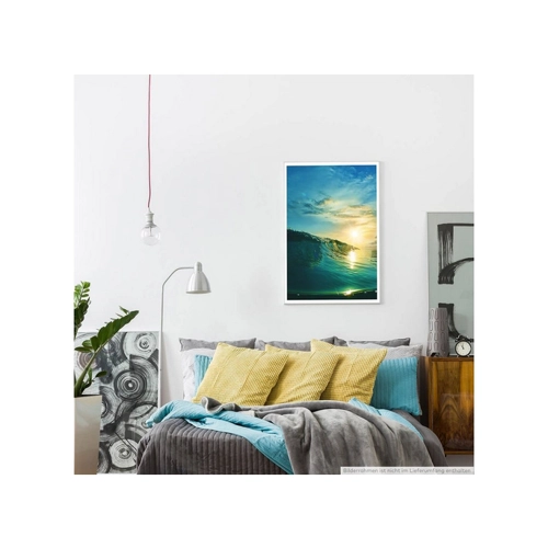 Bild von Sinus Art Poster – Schwappende Meereswelle im Sonnenlicht