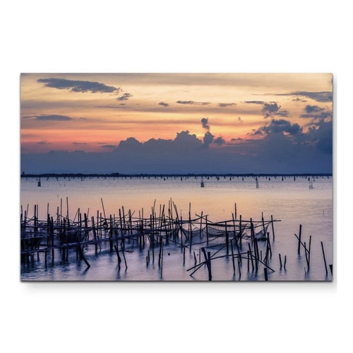Bild von Sinus Art Leinwandbild Sonnenaufgang – Meer - Leinwandbild