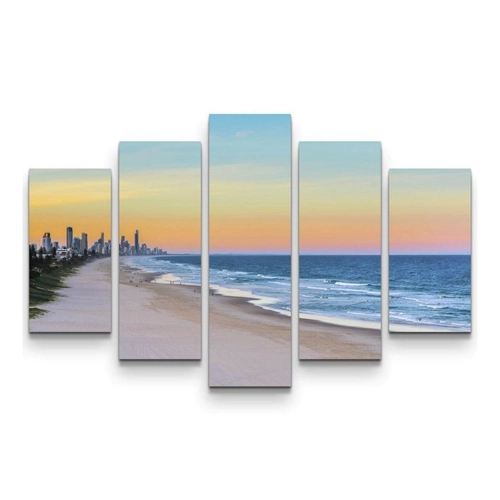 Bild von Sinus Art Leinwandbild Sonnenuntergang Miami Beach - Leinwandbild