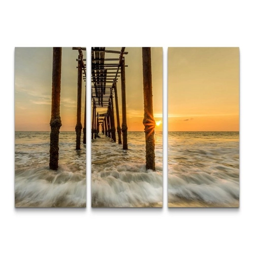 Bild von Sinus Art Leinwandbild Thailand – Brücke im Meer