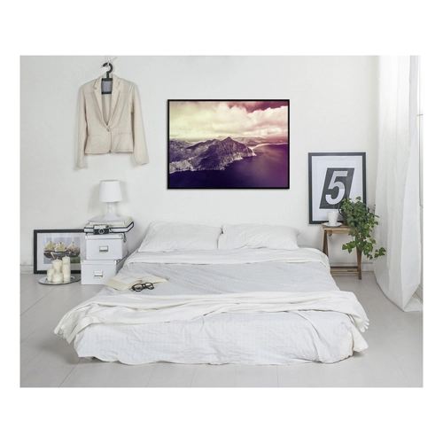 Bild von Sinus Art Leinwandbild 105x75cm - Petrol Panorama Landschaft