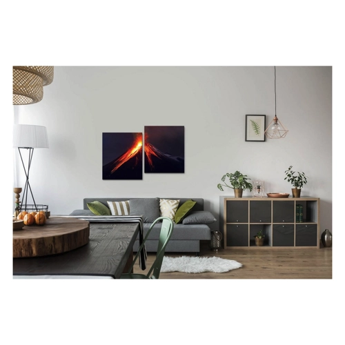 Bild von Sinus Art Leinwandbild Vulkan mit Lava - Kunstwerk für Ihr Zuhause