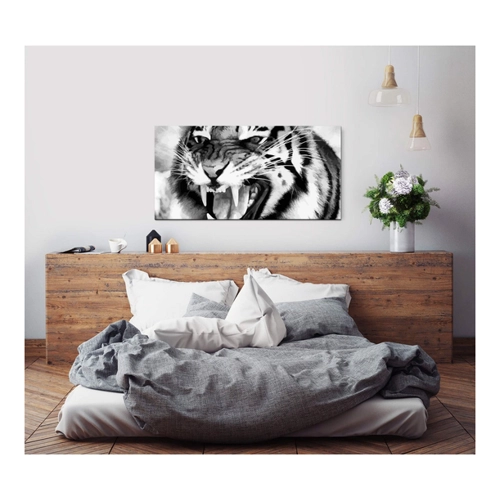 Bild von Sinus Art Leinwandbild Tiger in schwarz-weiß – Kunst für Ihr Zuhause
