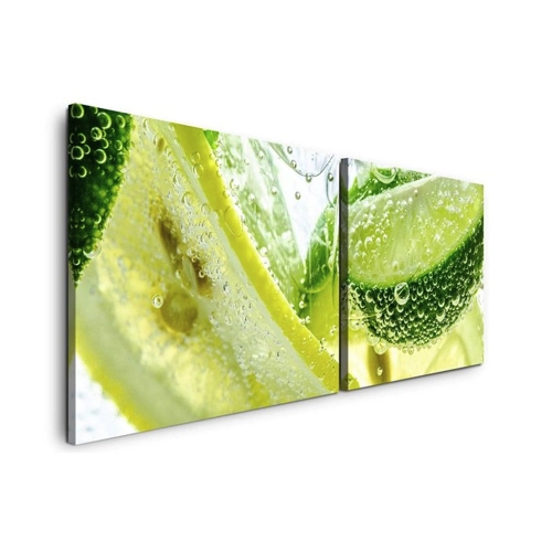 Bild von Sinus Art Leinwandbild Zitronen und Limetten – Ein Hauch von Frische für Ihr Zuhause