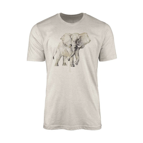 Bild von Hochwertiges Sinus Art Herren T-Shirt mit Aquarell Elefant Motiv