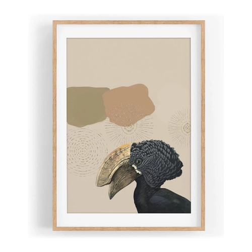 Bild von Paul Sinus Vogel Motiv Exotisch – Einzigartiges Wandbild in Vintage Brauntönen