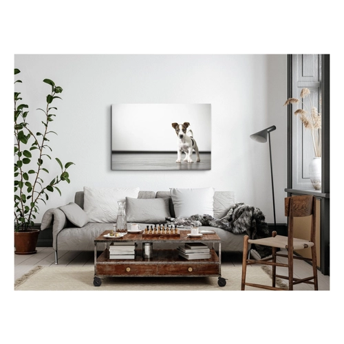 Bild von Sinus Art Leinwandbild 120x80cm – Kleiner Welpe Hund Jack Russell Babyhund