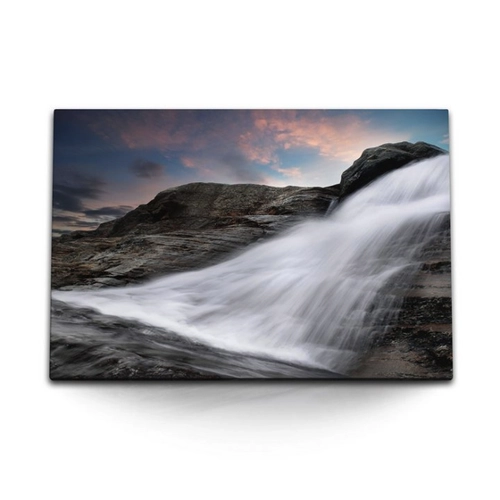 Bild von Sinus Art Leinwandbild 120x80cm - Abstrakte Wasserfall-Darstellung für Ihr Zuhause