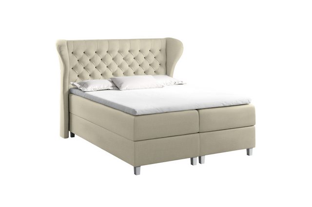 Bild von 99rooms Boxspringbett Turin (Schlafzimmerbett, Bett), gepolstert