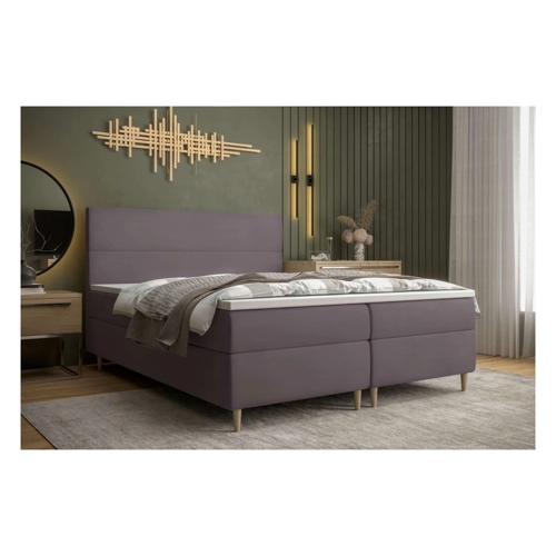 Bild von 99rooms Clematis Boxspringbett 160x200 cm Kunstleder SOFT Hellbraun