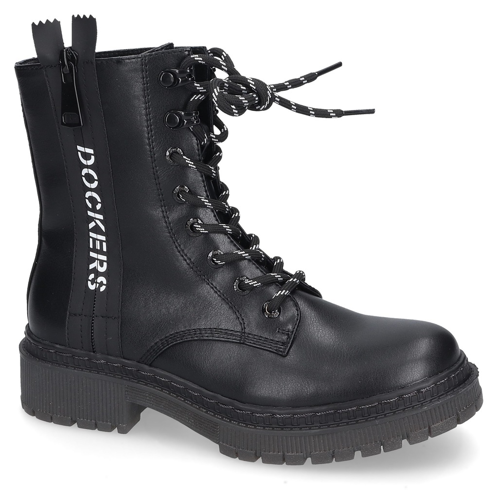 Bild von Dockers by Gerli Schnürstiefel, Biker Boots, Plateau Stiefel mit modischem Textilband