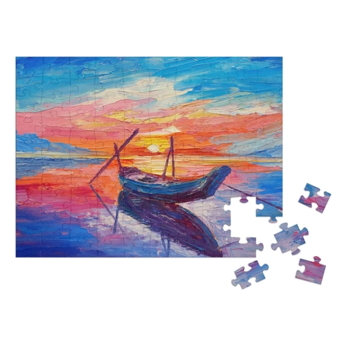 Bild von puzzleYOU Puzzle Ölgemälde: Fischerboote auf dem Meer