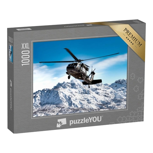 Bild von puzzleYOU Puzzle Fliegender Militärhubschrauber – Ein Puzzlespaß der Extraklasse