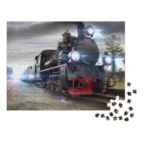 Bild von puzzleYOU Puzzle 48 Teile „Rauchende Dampflok“
