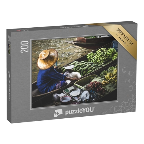 Bild von puzzleYOU: Puzzle 100 Teile „Exotisch: der schwimmende Markt Damnoen Saduak“