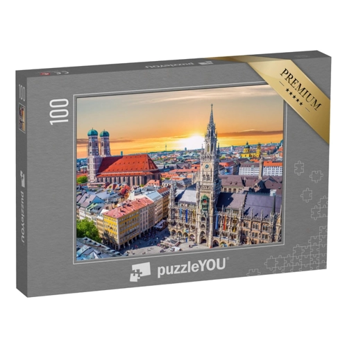 Bild von puzzleYOU Puzzle München bei Sonnenuntergang, 2000 Teile